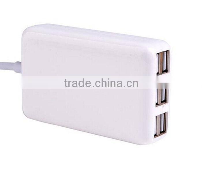 Portable 30W 6 Port USB HUB USB Desktop Charger AC Power Adapter Cord US Plug