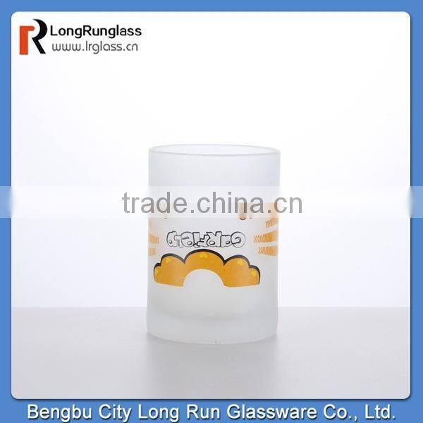 LongRun 10oz frosted water glass mug with sprinting