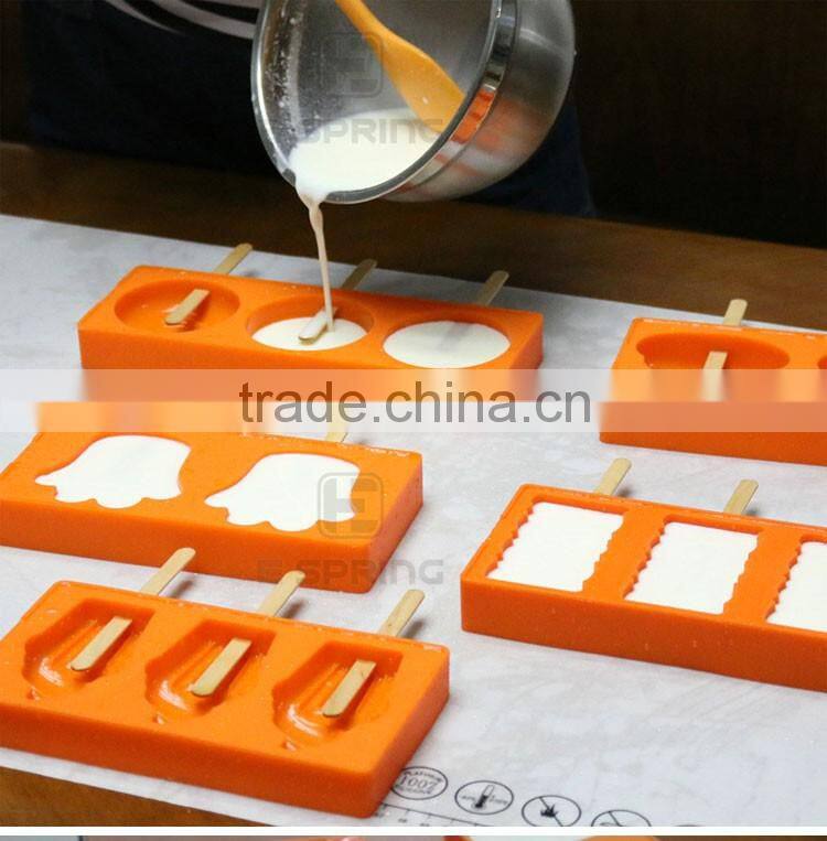 Classic 3 pieces Silicone Easy Cream Mini Ice Cream Bar Mold