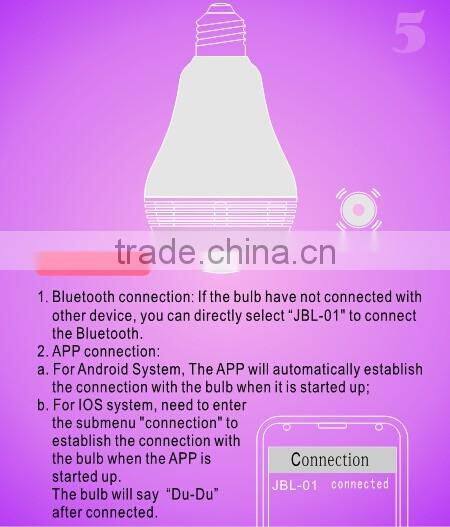 2016 RF Control Modern Style Smart Home LED Bulb Lighting 7W Multi Color Control By Wifi Phone App