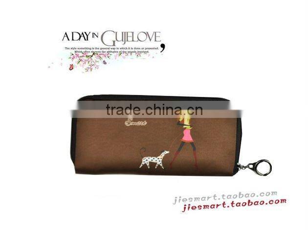 JSMART long wallet minimalism microfiber soft purse printing