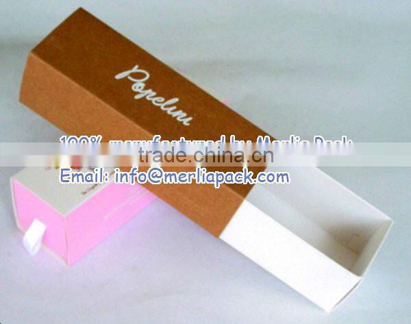 Rectangular Pink Paper Macaron Box Transparent PET Window Holds 7 Macarons Bakery Box