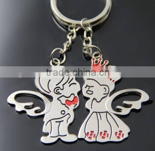 Promotional Romantic Lover Keychain,Couple keychain for wedding gifts,metal keychain for lovers