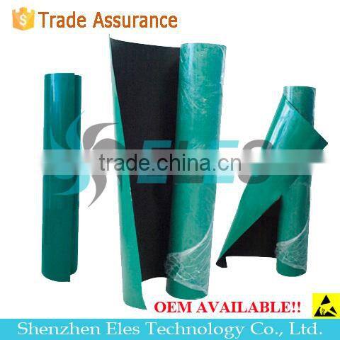 ES14101 glossy/dull black gray antistatic rubber table mat ESD table mat