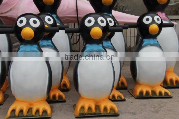 Fiberglass penguin skating aid for skiing park