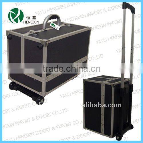 Aluminum trolley makeup case cosmetic storage case