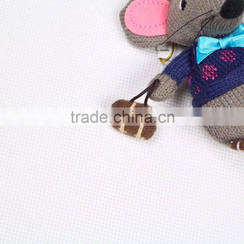 Custom made factory stuffled animal grey mouse rat knitted plush toys