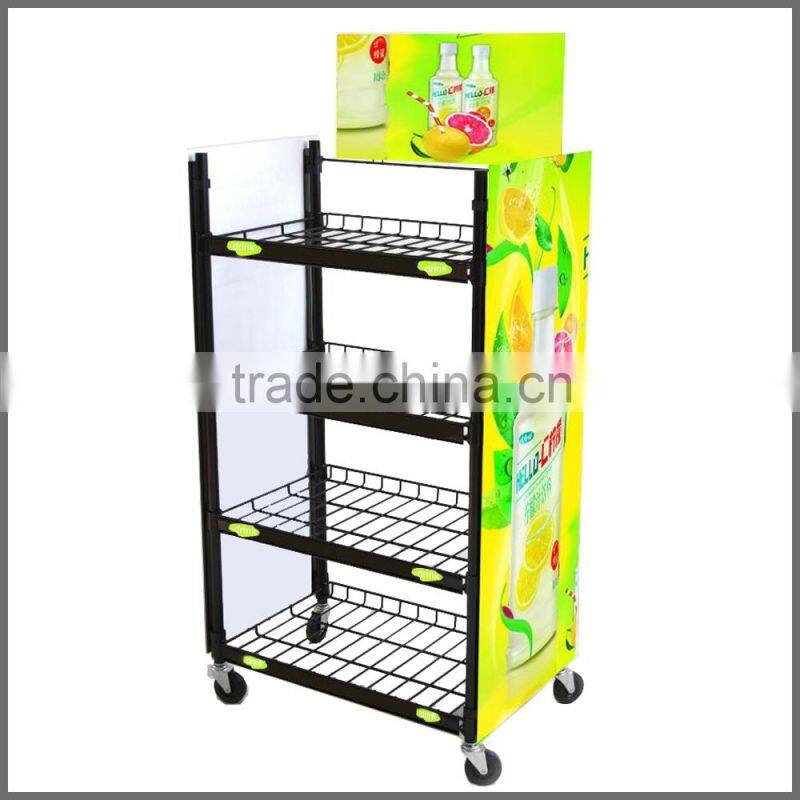 SSW-CM-125 Custom Retail Store Metal Wire Mesh Floor Display Racks China Manufacturer Direct Sales