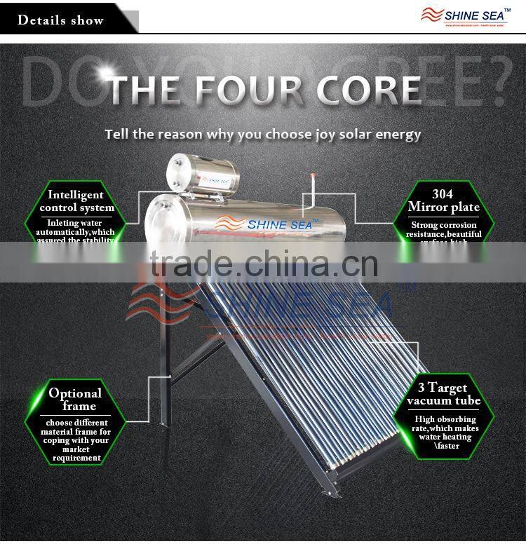 High tech pressurized solar water heater with copper pipe