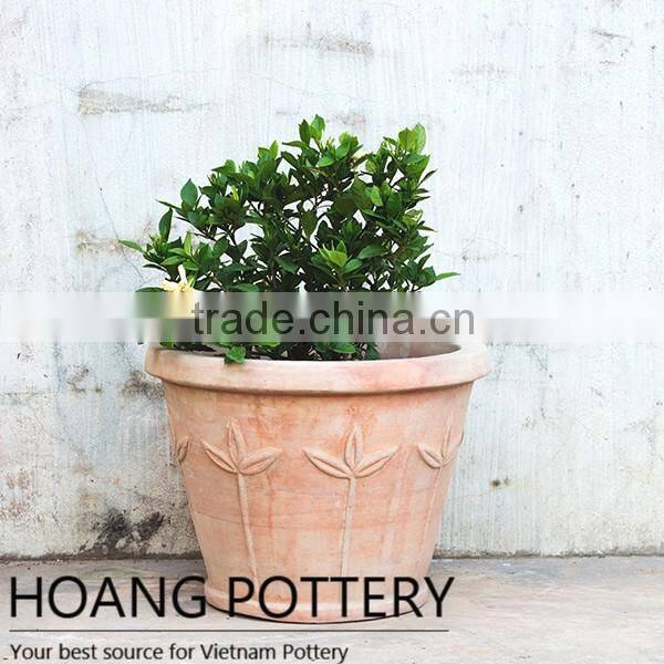 Vietnamese Pottery Wholesale - Round Red Clay Terracotta Pots Outdoor
