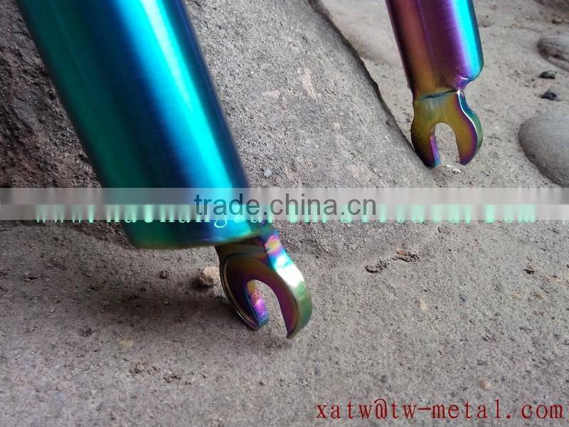 titanium MTB fork with rainbow colour rainbow colour MTB fork