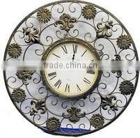 wholesale Wrought Iron home decor handicrafts vintage 24" digital metal wall clock