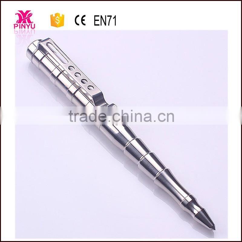 high quality silver heavy stainless steel tactical self-defense ball pen as a defense weapon for private person gift