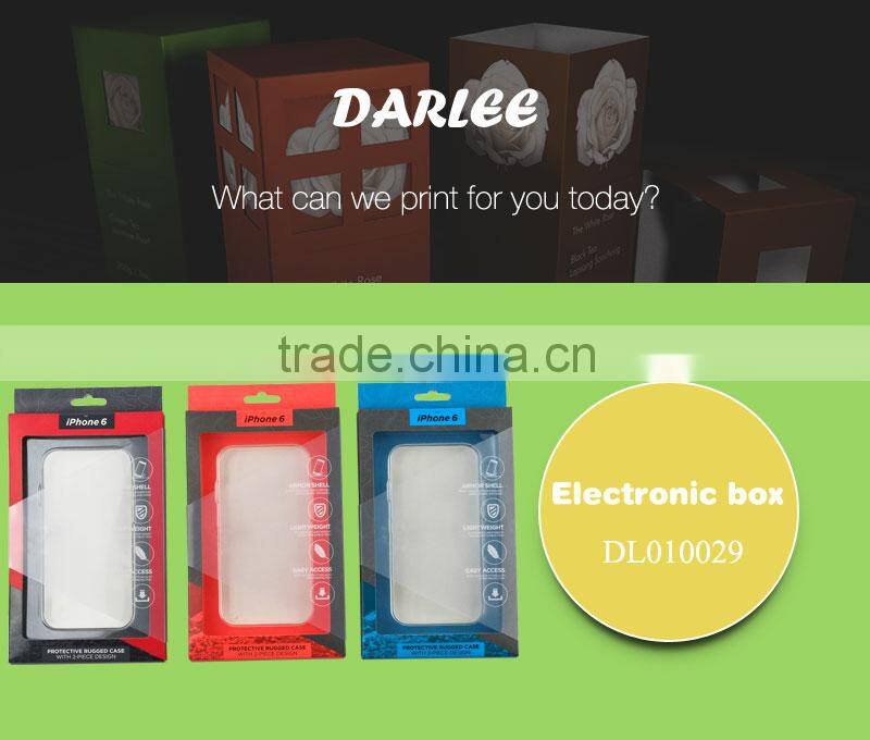 Luxury custom logo printed cell phone case paper packaging box with window