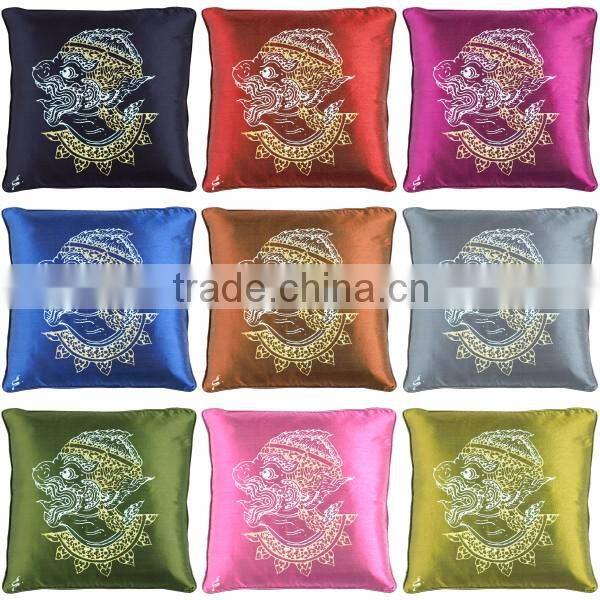 Pillow Case Cushion Covers Silk Art Fabric Painting Ramayan HANUMAN Chalisa