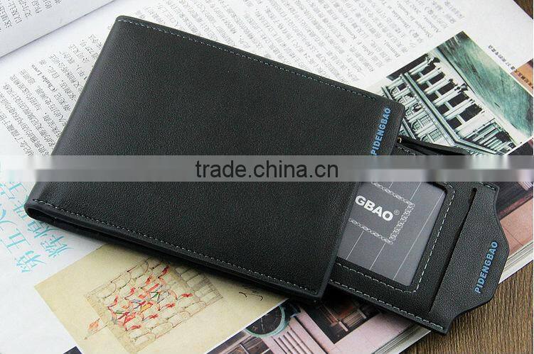 2016 Fashion Men Wallets Faux Leather Bifold Wallet ID Credit Card Holder Coin Purse Pockets Clutch With Zipper Wallets