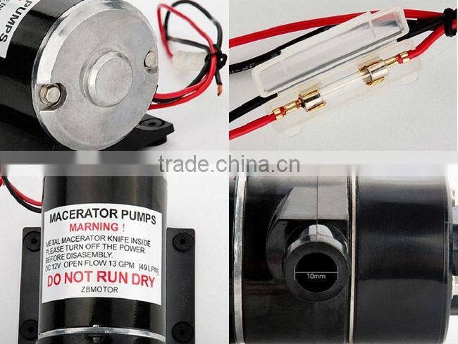 12v high flow macerator pump, sewage pump