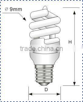 full spiral small 2 pin energy saving lamp bulb