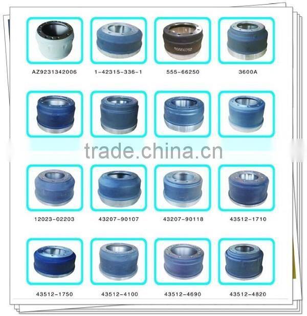 Steel rear wheel brake drum for IEVCO heavy duty truck parts