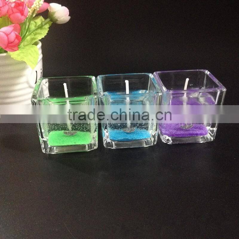 jelly candle,arts wax,fresh and romantic glass candle cup.Colorful candle