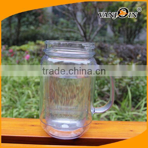 24 oz plastic mason jar with mood straw.