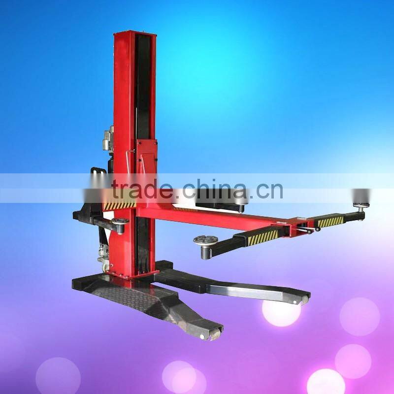 One cylinder Hydraulic lift type and single post design mobile single post lift