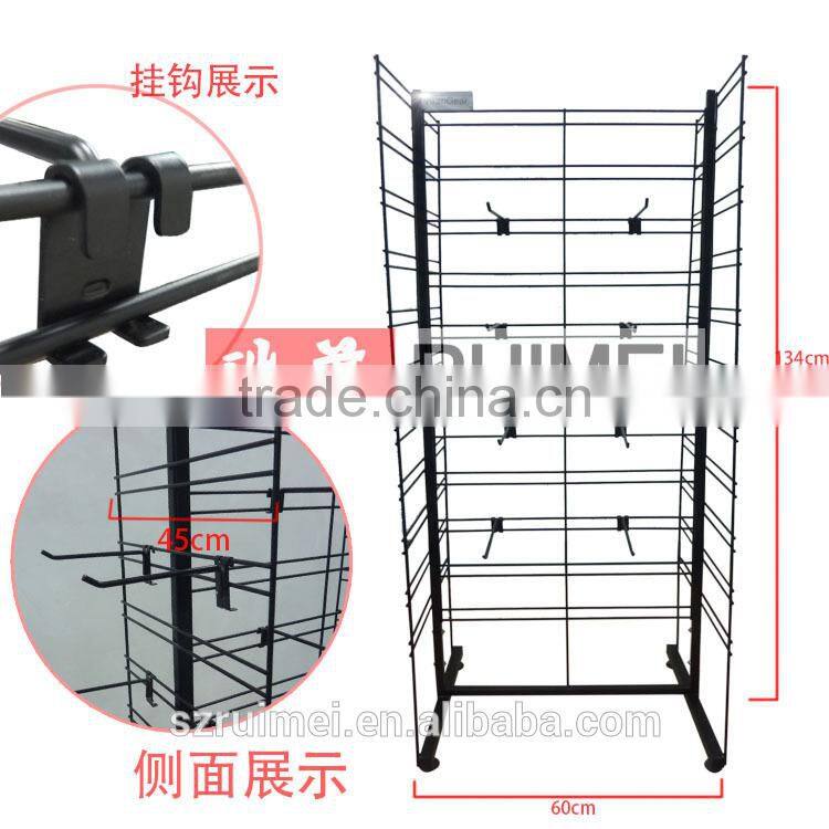 metal mobile 4 sides demountable shoes display rack