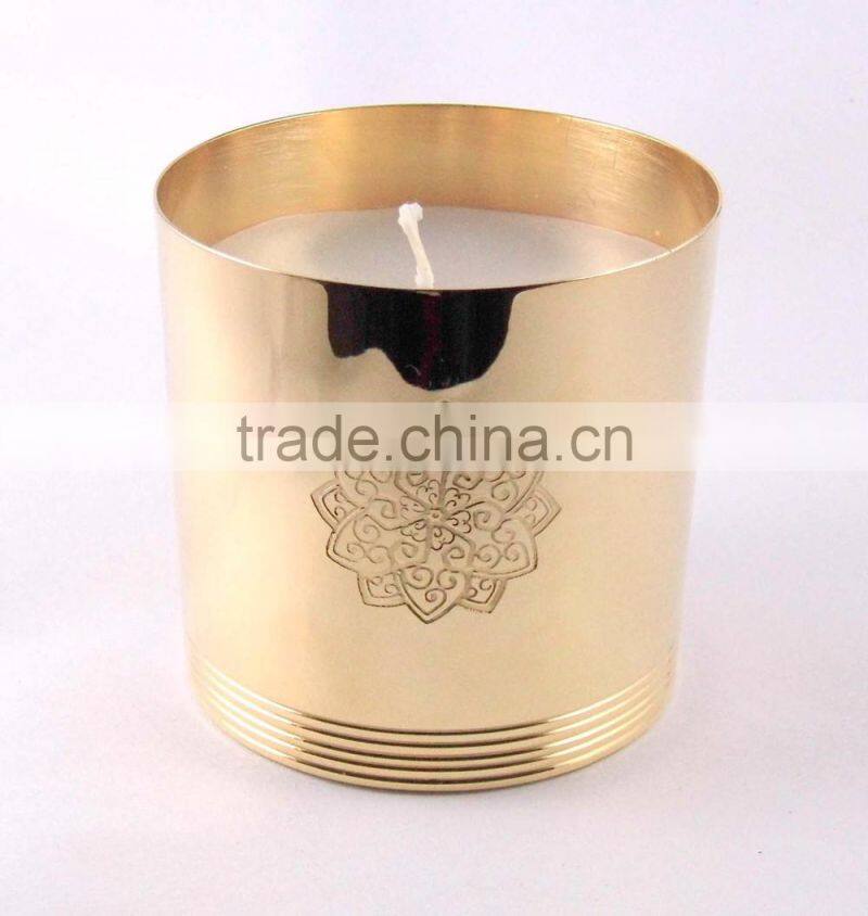 New design brand logo brass copper candle cup