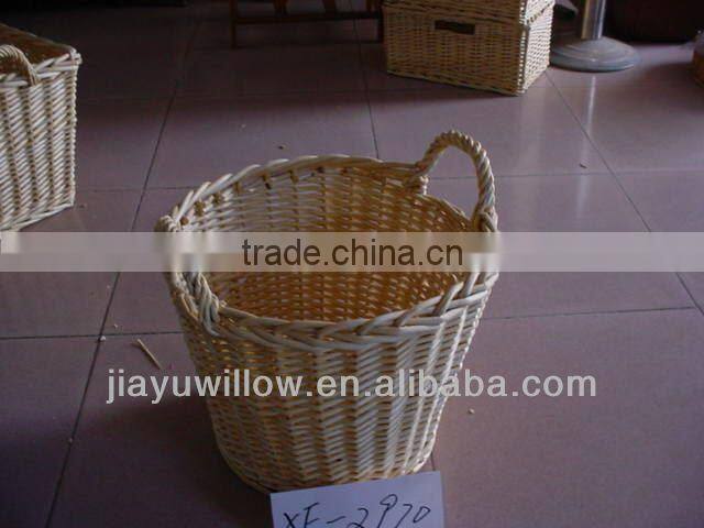 Two handles large wicker/willow laundry storage basket
