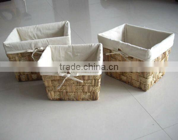 Natural Oval Water hyacinth pot storage baskets