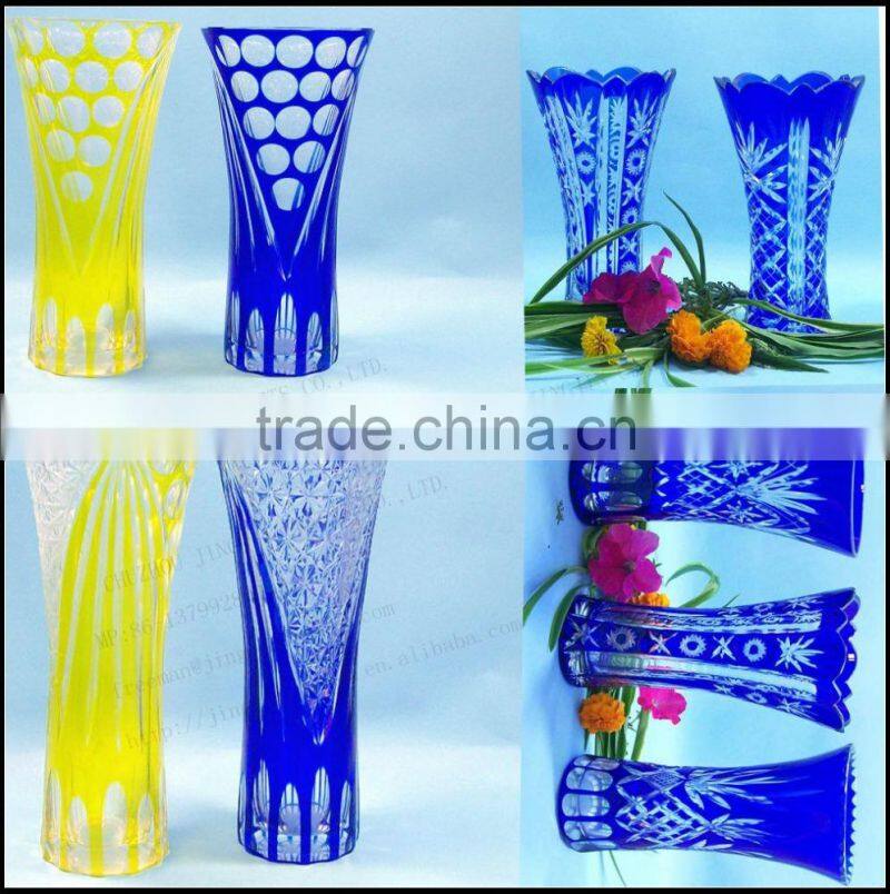 2017 new arrival overlay single flower glass vase