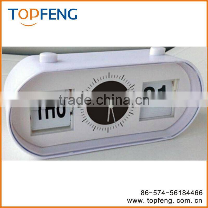 Flip-Date Retro Alarm Clock With Calendar/date table clock/table alarm clock