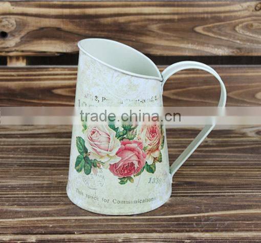 2015 new design paper decal rose watering can made in china wholesale