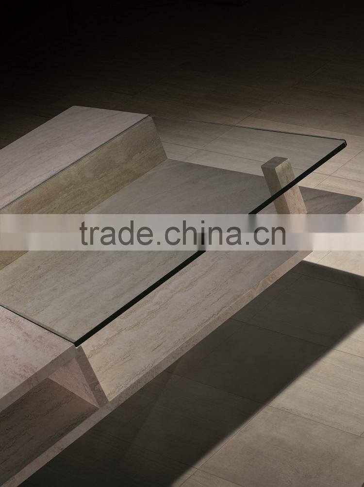 Italy Modern High Quality Square Travertine Base Coffee Table