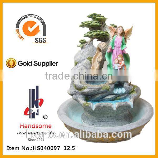 14.5 Inch New Design Holy Family Resin small decorative indoor water fountain