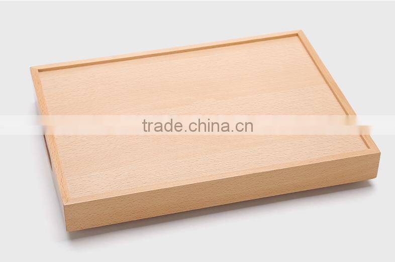 Home deco unfinished Beech wood serving tray for food
