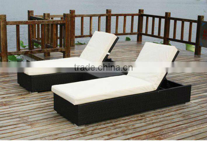 modern PE rattan beach lounge