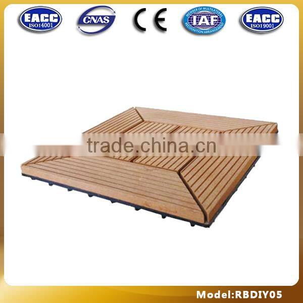 WPC DIY flooring tile slip resistance, easy to install DIY interlocking floor tiles, decking floor low price WPC tile