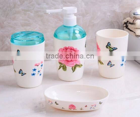 plastic toothbrush holders sets /Butterfly flower bathroom four set series