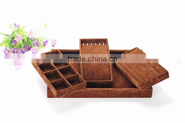 3 pieces multifunction combined velvet display jewelry box