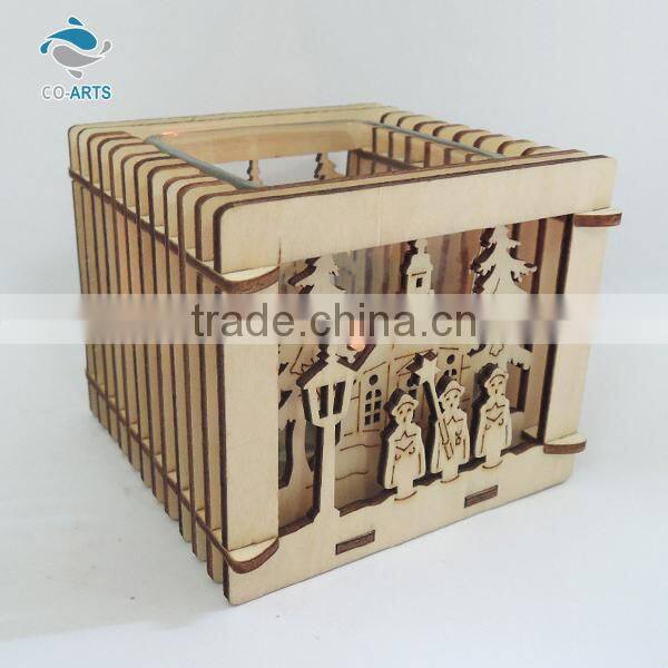 Vintage Christmas decoration wood carving lighting crafts