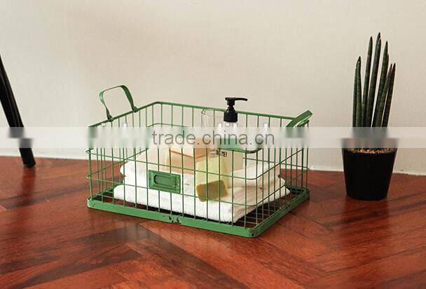 Metal wire mesh fruit book pen flower storage basket
