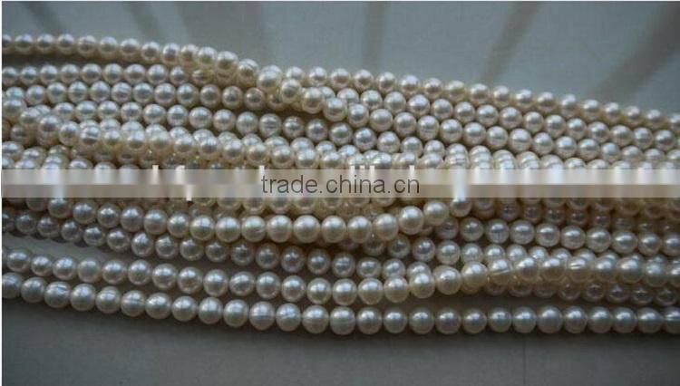 hot sell 4-5mm white round freshwater pearl strand
