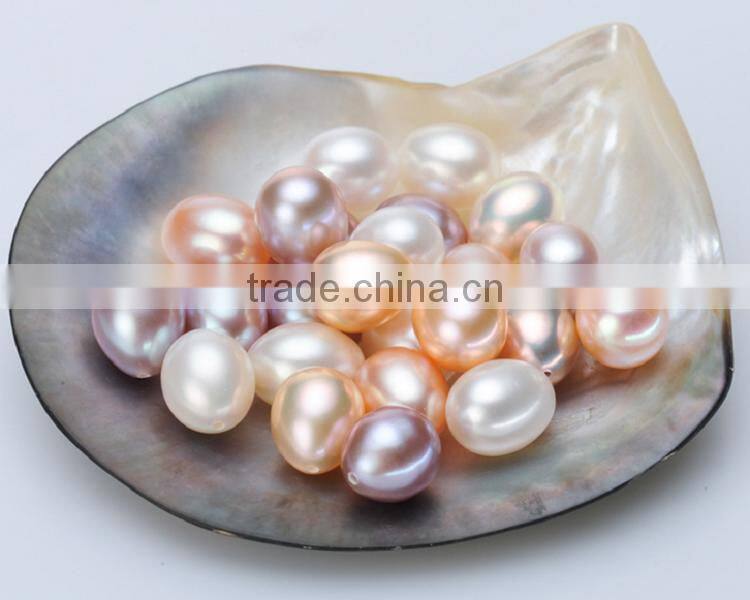 half-drilled 5-6mm rice shape freshwater loose pearl beads