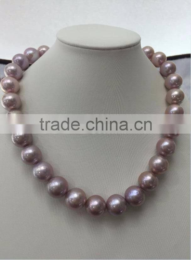 Wholesale 11-12 mm Purple Round Freshwater Loose Pearl Jewelry Necklace