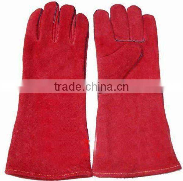 Durable cow split leather welding glove