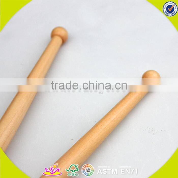 wholesale simple style wooden toy double drums funny wooden toy double drums for toddlers W07J004