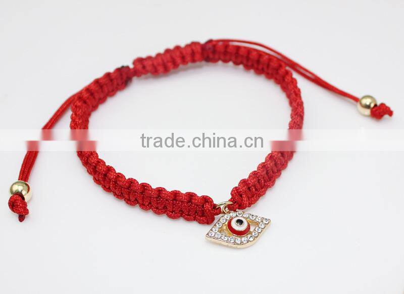 rhinestone evil eye charm macrame bracelet personalized frendship bracelet for promotion gifts