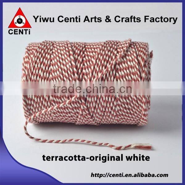 High Quality double colour original cotton gift packing rope bakers twine