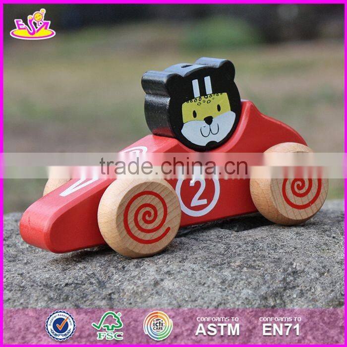 2017 New design kids funny animals wooden toy cars W04A333